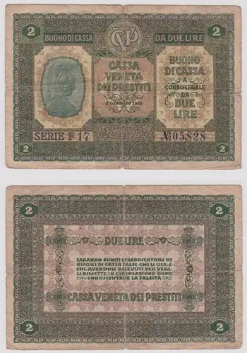 2 Lire Banknote Italien 2.1.1918 Cassa Veneta dei Prestiti (134816)