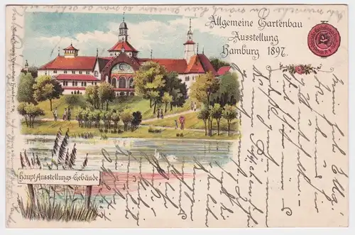 901541 Ak Lithographie Hamburg Allgemeine Gartenbau Ausstellung 1897