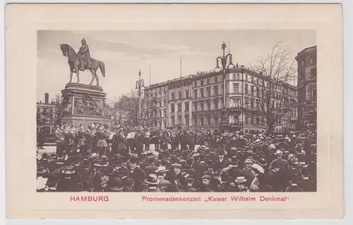 45211 Ak Hamburg Promenadenkonzert "Kaiser Wilhelm Denkmal" um 1915