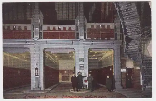 901306 Ak Hamburg Elbtunnel Fahrstühle zur Auffahrt bereit um 1910