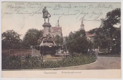 14611 Ak Hannover Gutenbergbrunnen 1906