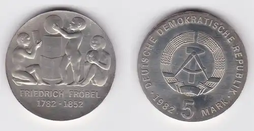 DDR Gedenk Münze 5 Mark Friedrich Fröbel 1982 Stempelglanz (160979)