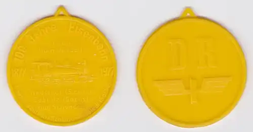 DDR Kunststoff Medaille 100 Jahre Eisenbahn Bautzen 1877-1977 (160451)