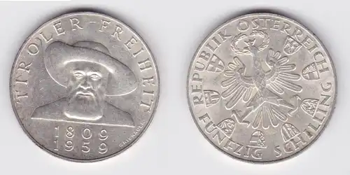 50 Schilling Silber Münze Österreich 1959 Tiroler Freiheit 1809-1959 (160663)