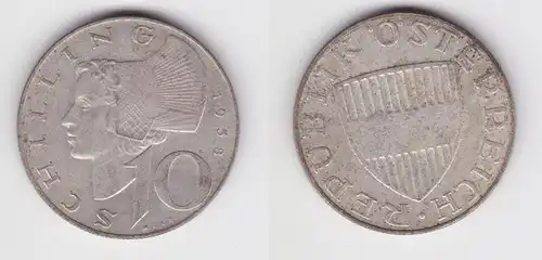 10 Schilling Silber Münze Österreich 1958 (161156)