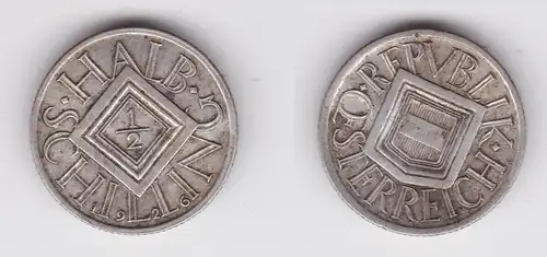 1/2 Schilling Silber Münze Österreich Wappen 1926 (161716)