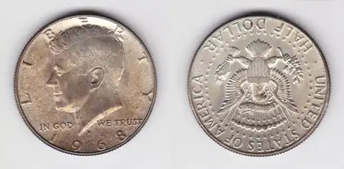 1/2 Dollar Silber Münze USA 1968 (161705)