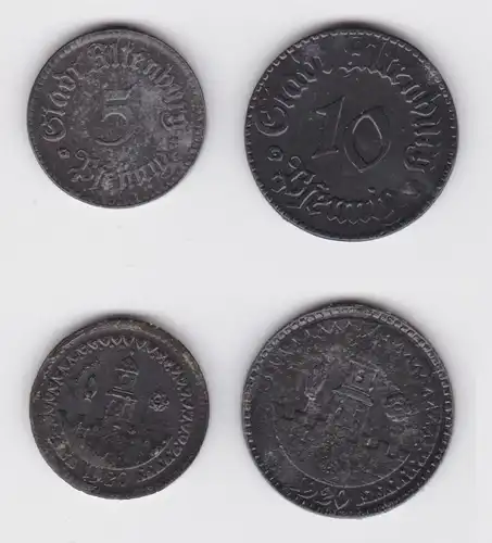 5 und 10 Pfennig Zink Notgeld Münzen Stadt Altenburg 1920 (160629)