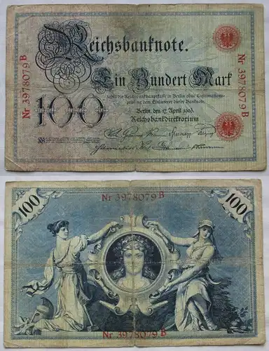 100 Mark Reichsbanknote Deutsches Reich 17.April 1903 (160988)