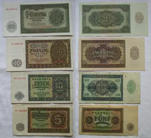 4 x Banknoten 5 bis 50 Mark DDR Deutsche Notenbank 1948 (160674)