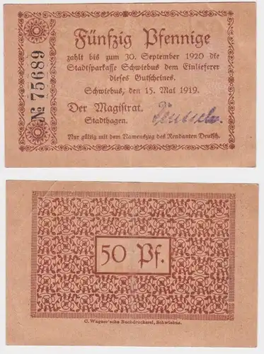 50 Pfennig Banknote Notgeld Schwiebus Świebodzin 15. Mai 1919 (151377)