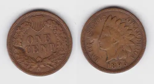 1 Cent Kupfer Münze USA 1895 (142647)