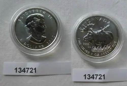 5 Dollar Silbermünze Kanada Elch 2012 1 Unze Feinsilber (134721)