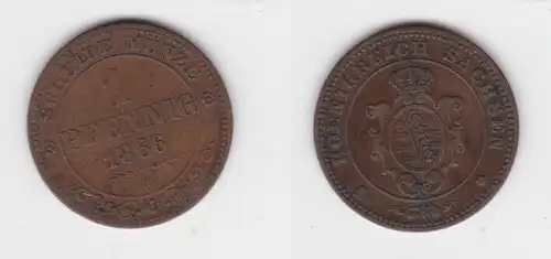 1 Pfennig Kupfer Münze Sachsen 1866 B ss (143158)