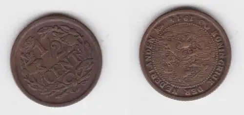 1/2 Cent Kupfer Münze Niederlande 1914 (143412)