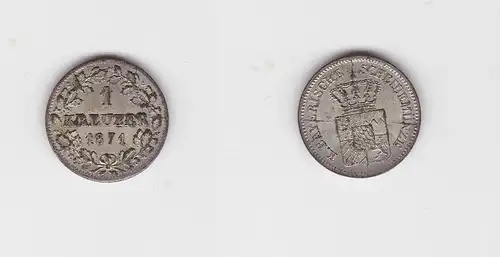 1 Kreuzer Silber Münze Bayern 1871 (134566)