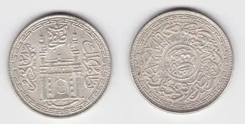 1 Rupie Rupee Silber Münze Indien India Hyderabad 1343/1924 vz/f.Stgl (140431)