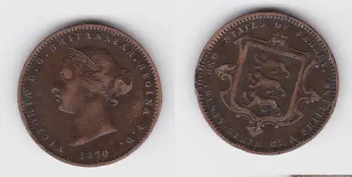 1/26 Schilling Kupfer Münze Großbritannien Jersey 1870 (134391)