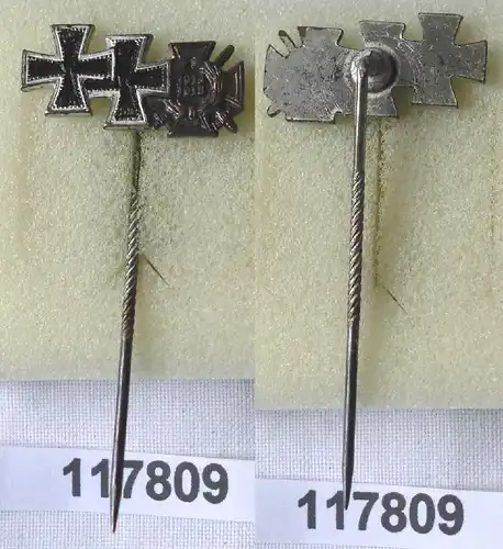 3er Ordenspange EK I, II & Frontkämpferkreuz 1.Weltkrieg Miniatur 9 mm (117809)