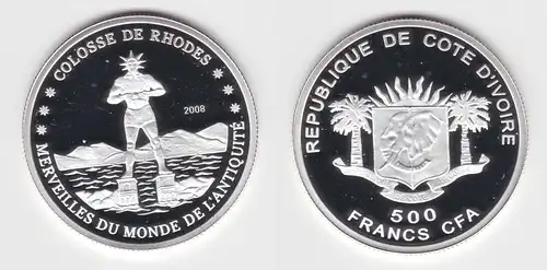 500 Francs Silbermünze Elfenbeinküste Cote D´Ivoire 2008 (152913)