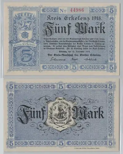 5 Mark Banknote Großnotgeld Kreis Erkelenz 12. November 1918 (153671)