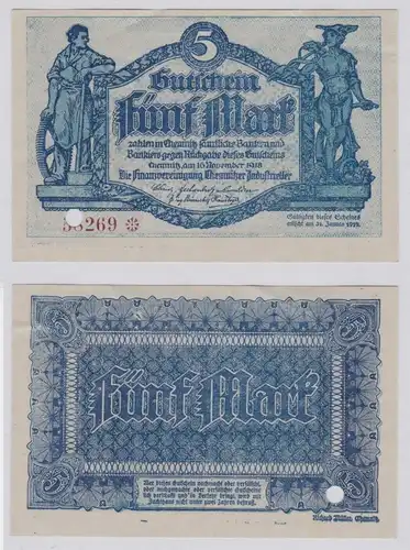 5 Mark Banknote Finanzvereinigung Chemnitzer Industrieller 16.11.1918 (153827)
