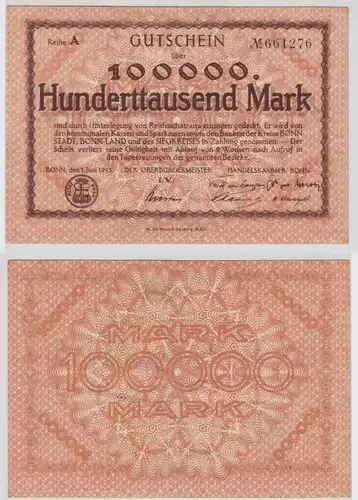 100000 Mark Banknote Stadt Bonn 1.Juni 1923 (153957)
