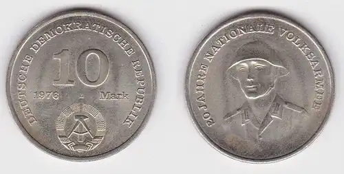 DDR Gedenk Münze 10 Mark 20 Jahre Nationale Volksarmee NVA 1976 Stgl. (140419)