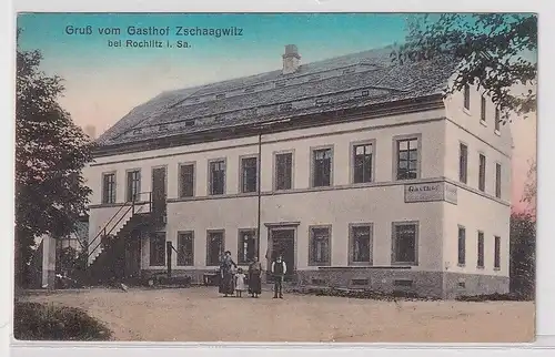 902370 Ak Gruß vom Gasthof Zschaagwitz bei Rochlitz in Sa.  um 1920