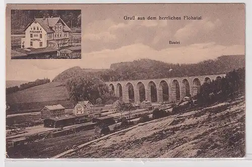 902994 Mehrbild AK Gruß aus dem herrlichen Flöhatal Fischers Hotel, Bastei 1914