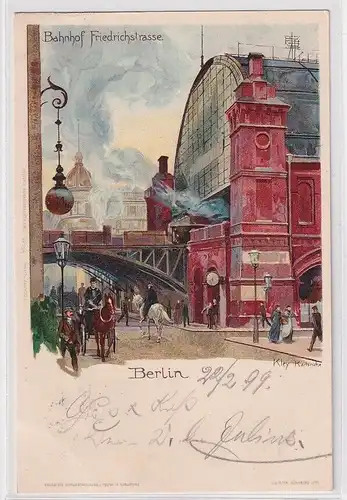 904043 Ak Lithographie Berlin Bahnhof Friedrichstrasse 1899
