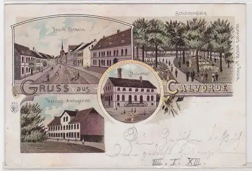 904286 Mehrbild Ak Lithographie Gruß aus Calvörde Molkerei usw. 1900