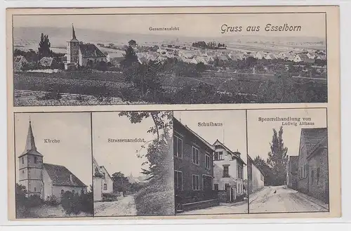 903930 Mehrbild Ak Gruß aus Esselborn Spezereihandlung, Schule usw. 1915