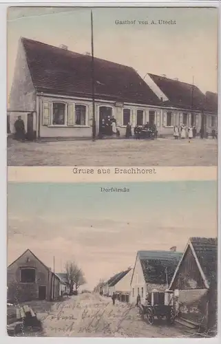 904287 Mehrbild Ak Gruß aus Brachhorst Kamieniska Gasthof, Dorfstraße 1926
