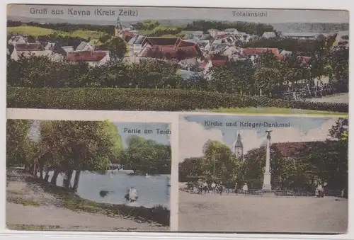 904105 Mehrbild Ak Gruß aus Kayna Kirche und Kriegerdenkmal usw. 1928