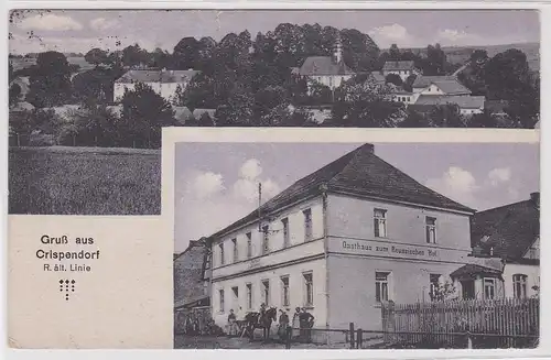 904277 Mehrbild Ak Gruß aus Crispendorf in Reuss ältere Linie Gasthaus 1921