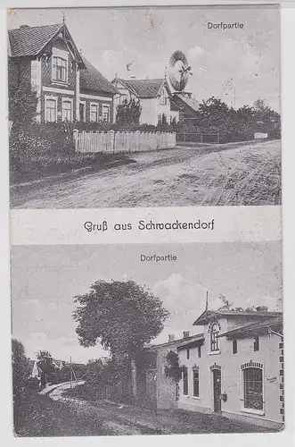 904154 Mehrbild Ak Gruß aus Schwackendorf Dorfpartie 1922