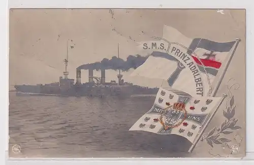 94985 Wappen Ak Kriegsschiff S.M.S. Prinz Adalbert 1913