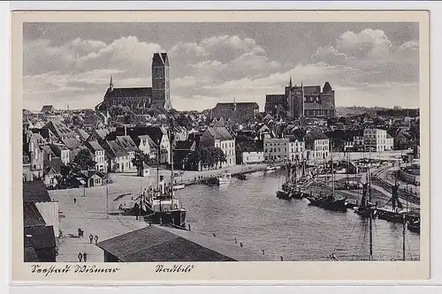 93370 Ak Seestadt Wismar an der Ostsee Stadtbild um 1930