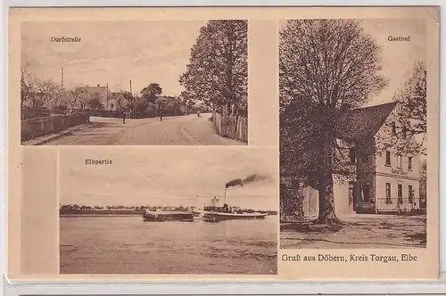48588 Mehrbild Ak Gruß aus Döbern Kreis Torgau Elbe Gasthof, Dorfpartie usw.