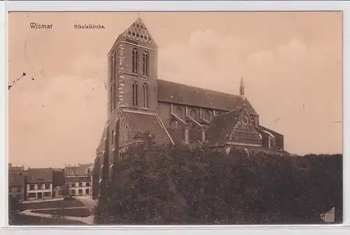 95412 Ak Wismar an der Ostsee Nicolaikirche 1914