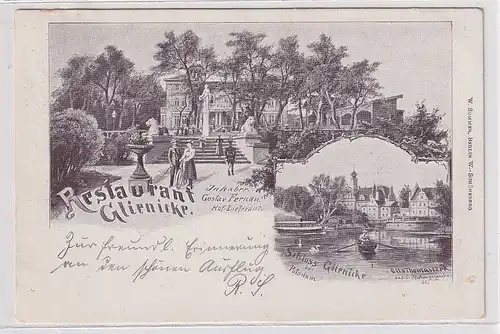 69661 Ak Restaurant und Schloss Glienicke bei Potsdam 1904