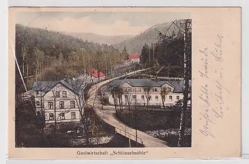 51107 Ak Wilischthal im Erzgebirge Gastwirtschaft "Schlösselmühle" 1926