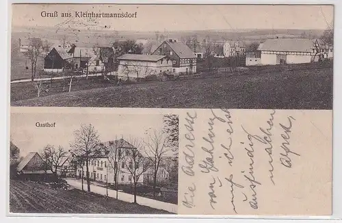 24009 Mehrbild AK Gruß aus Kleinhartmannsdorf Gasthof usw. 1925