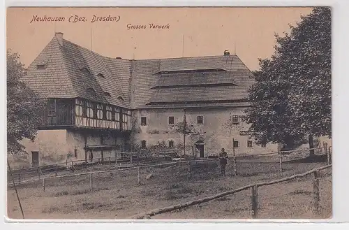 06248 Ak Neuhausen (Bez.Dresden) grosses Vorwerk um 1930