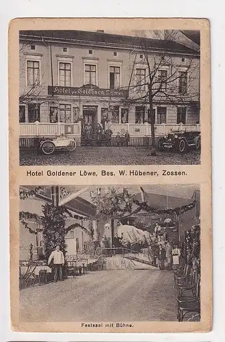 07922 Mehrbild Ak Gruß vom Goldenen Löwen Zossen Marktplatz 8, 1925