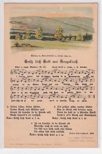 04176 Anton Günther Lied Ak "Grüß dich Gott mei Arzgebirch" um 1920