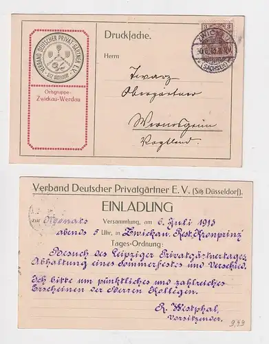 45910 Ak Verband Deutscher Privat Gärtner e.V. Ortsgruppe Zwickau Werdau 1913