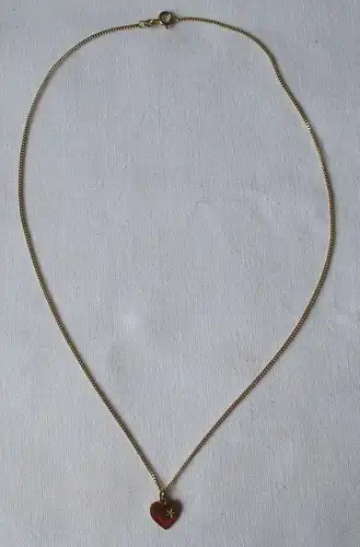 elegante 333er Gold Damen Halskette mit herzförmiger Diamant Anhänger (164969)