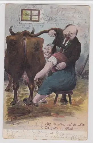 905093 Humor Ak "Auf da Alm, auf da Alm, da gibts ka Sünd "1908